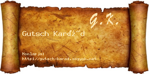 Gutsch Karád névjegykártya